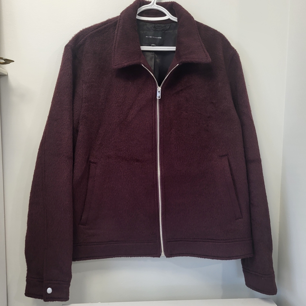 Club Monaco Men's Burgundy Sweater Jacket Size XL
